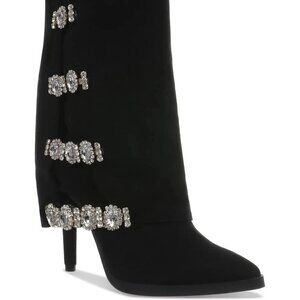 Thalia Sodi Womens Nami Embellished Dress Black Boots 6M-MSRP $149.50